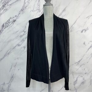 Vince Camuto | Black Knit Cardigan w/ Long Sheer Sleeves | M